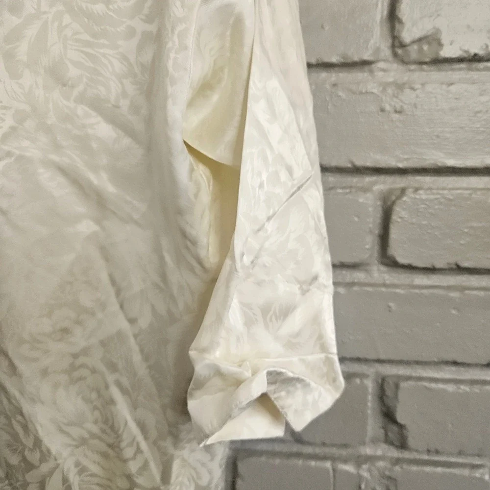 Diamonds Run Wayne Diamond Vintage Ivory Floral Jacquard Blazer Jacket‎ Robe 5-6